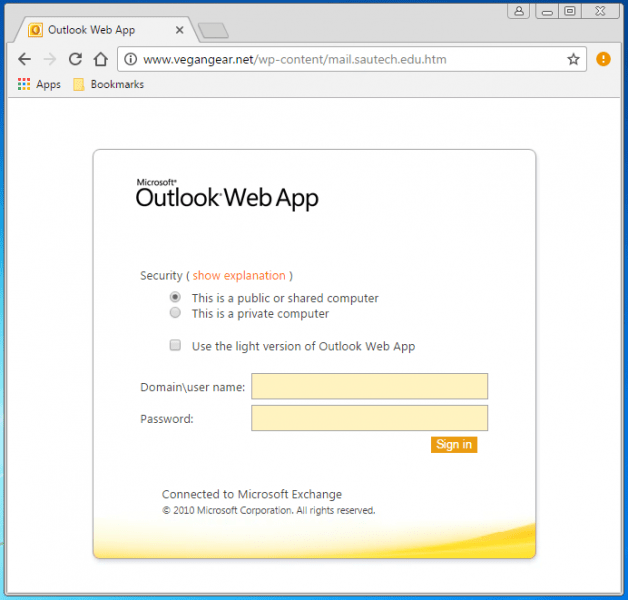 PHISH Faculty and Staff Remote EMail Access Update Microsoft Outlook
